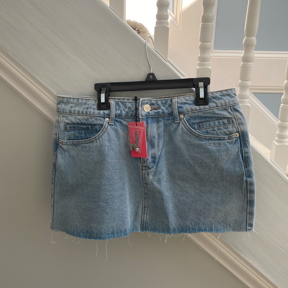 Light Blue Denim Mini Skirt